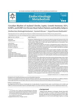 Circadian Rhythm of Acylated Ghrelin, Leptin, Growth Hormone, IGF