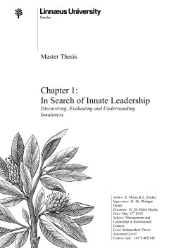 Chapter 1: In Search of Innate Leadership