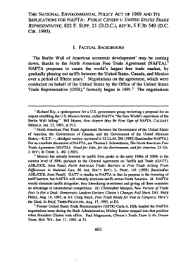 The National Environmental Policy Act of 1969 and Its Implications
