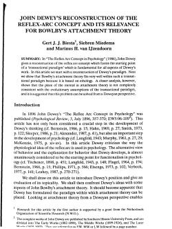 john dewey`s reconstruction of the reflex