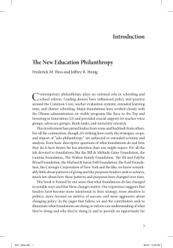introduction The New education Philanthropy
