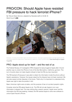 PRO/CON: Should Apple have resisted FBI pressure to hack terrorist
