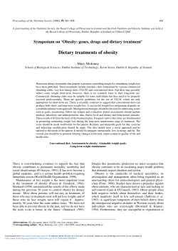 Dietary treatments of obesity