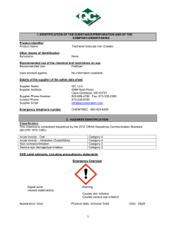 Product identifier Product Name Trachlene Granular Iron Chelate