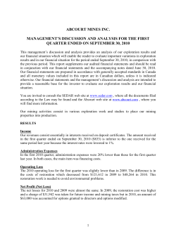 Management`s discussion and analysis