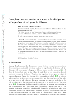Josephson vortex motion as a source for dissipation of superflow of