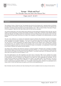 Europe &ndash; Whole and Free?