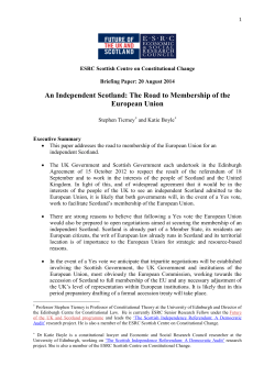 An Independent Scotland and the European Union