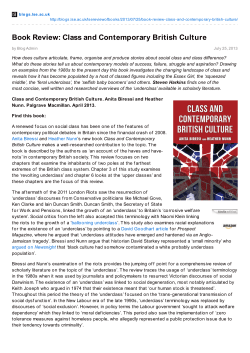 Book Review: Class and Contemporary British Culture