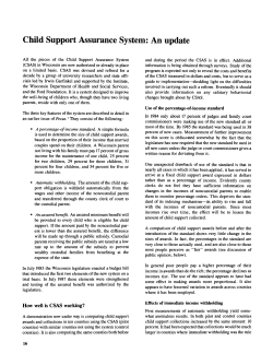 Child Support Assurance System: An update