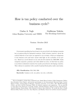 How is tax policy conducted over the business cycle?*