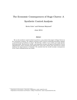 The Economic Consequences of Hugo Chavez