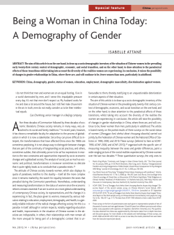 Being a Woman in China Today: A Demography of Gender