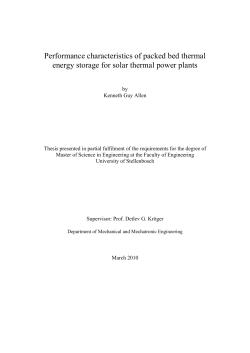 Performance characteristics of packed bed thermal energy