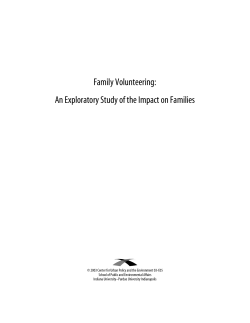 Family Volunteering: An exploratory study of the impact on families