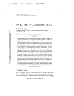 EVOLUTION OF ARTHROPOD SILKS
