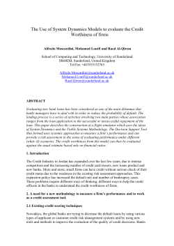 The Use of System Dynamics Models to evaluate the Credit