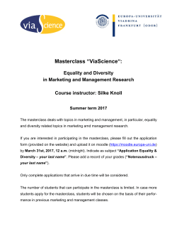 Masterclass “ViaScience“: