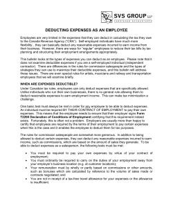 deducting expenses as an employee