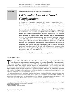 CdTe Solar Cell in a Novel Configuration