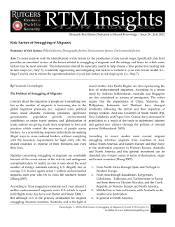 Risk Factors of Smuggling of Migrants