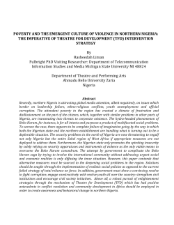 Poverty and the Emergent Culture of Violence in Northern Nigeria