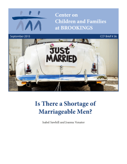 Is There a Shortage of Marriageable Men?