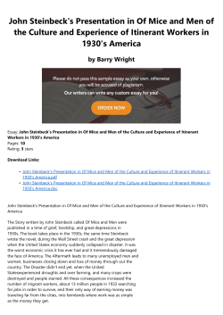 John Steinbeck`s Presentation in Of Mice and Men of the Culture