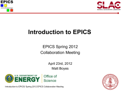 Introduction to EPICS