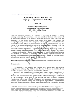 Mean Dependency Distance - International Language Communication