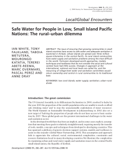 Safe Water for People in Low, Small Island Pacific Nations: The rural