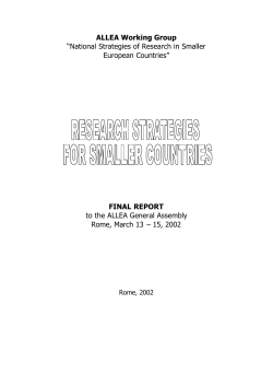 National Strategies of Research in Smaller European Countries