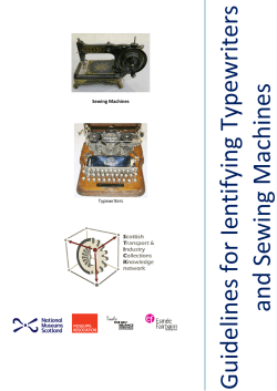 G uidelines for Ientifying Typew riters and Sew ing M achines