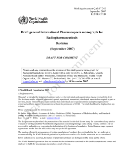 Monograph for Radiopharmaceuticals