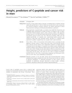 Height, predictors of C-peptide and cancer risk in men