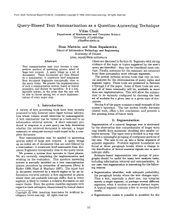 Query-Biased Text Summarization as a Question