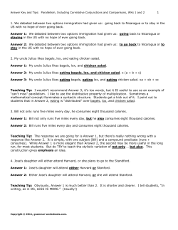 Answer Key and Tips: Parallelism, Including Correlative