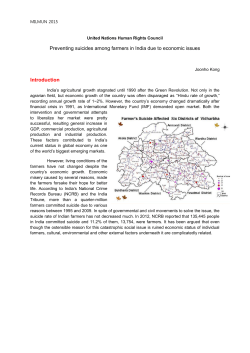 Preventing suicides among farmers in India due to economic issues