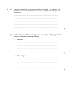 1. (a) It has been suggested that &ldquo;extinction is a natural process