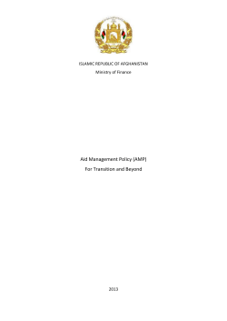 Aid Management Policy - Ministry of Foreign Affairs
