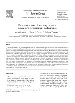The construction of auditing expertise in measuring government