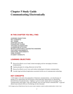 Chapter 5 Study Guide Communicating Electronically