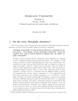 Inorganic Chemistry Lesson 5