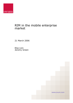 RIM in the mobile enterprise market