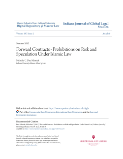 Prohibitions on Risk and Speculation Under Islamic Law