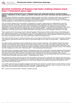 Ancient residents of Kujawy had been making cheese more than 7