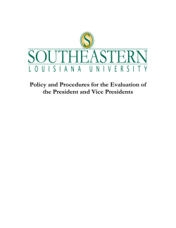 Policy and Procedures for the Evaluation of the President and Vice