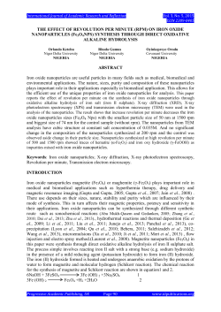THE EFFECT OF REVOLUTION PER MINUTE (RPM) ON IRON