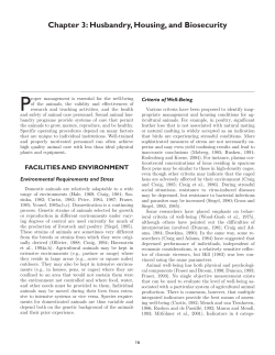Chapter 3: Husbandry, Housing, and Biosecurity
