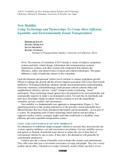 New Mobility - Innovative Mobility Research